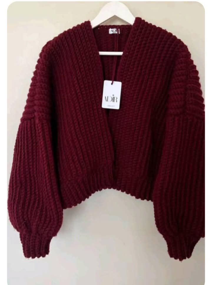 chunky oversized cropped cardigan