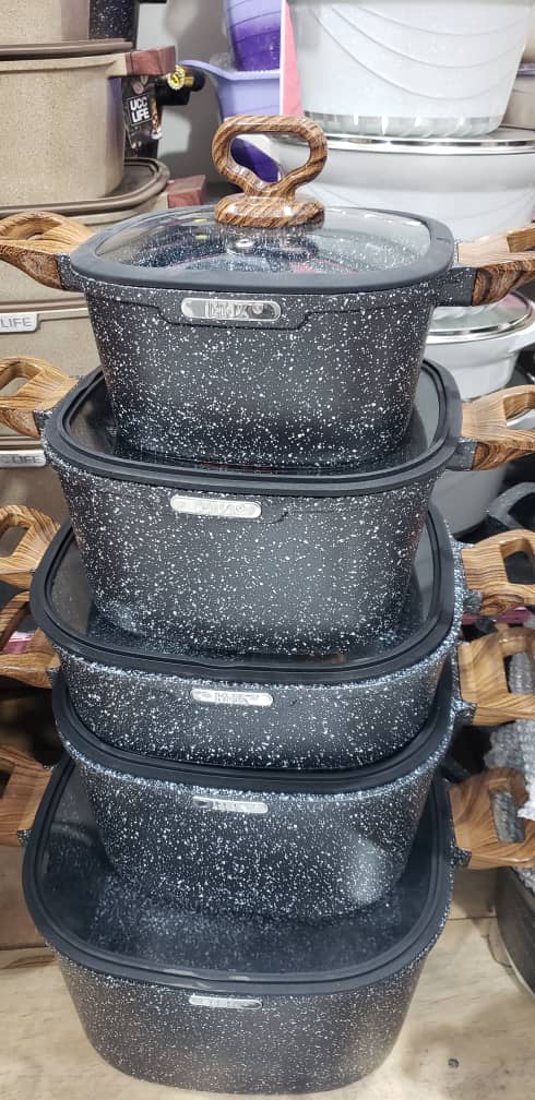 multi-piece non-stick granite cookware set