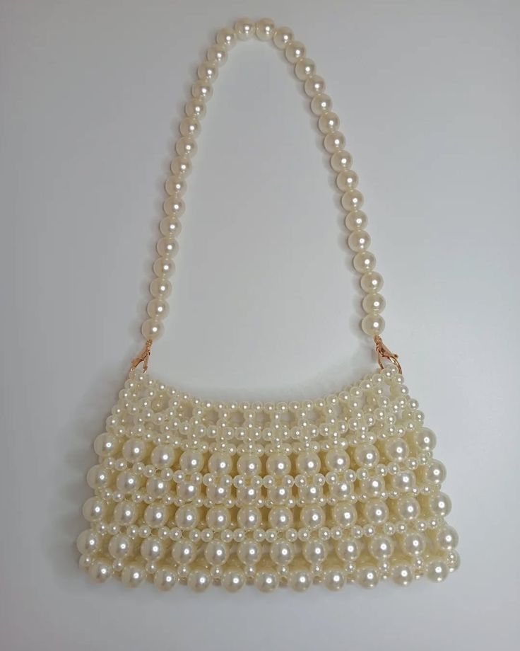 multi-size pearl baguette shoulder bag