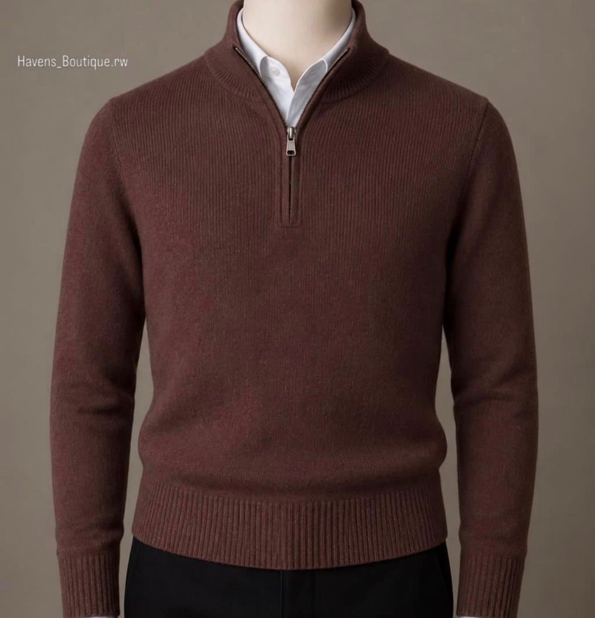 quarter-zip knitted sweater