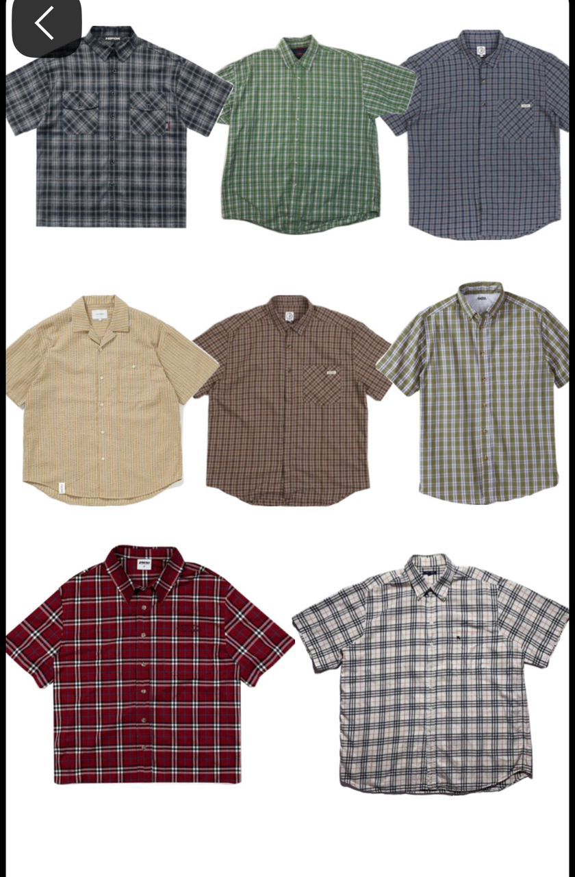 short-sleeve plaid button-down shirts