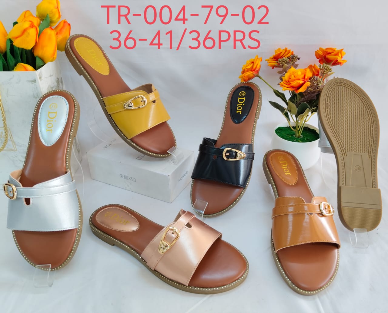 womenβs open-toe slide sandals.